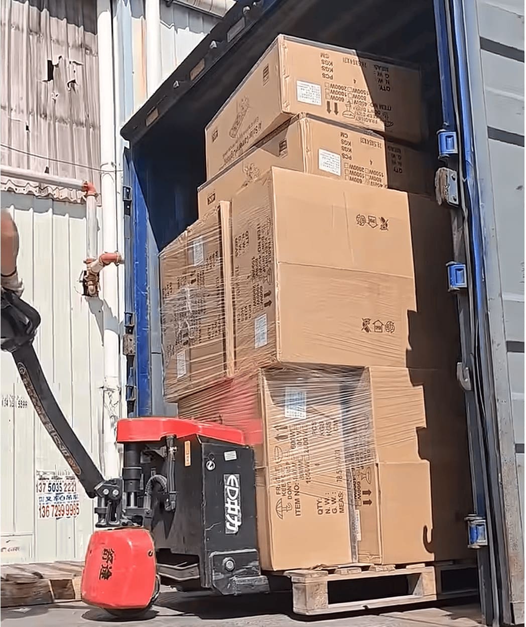 Container loading for export